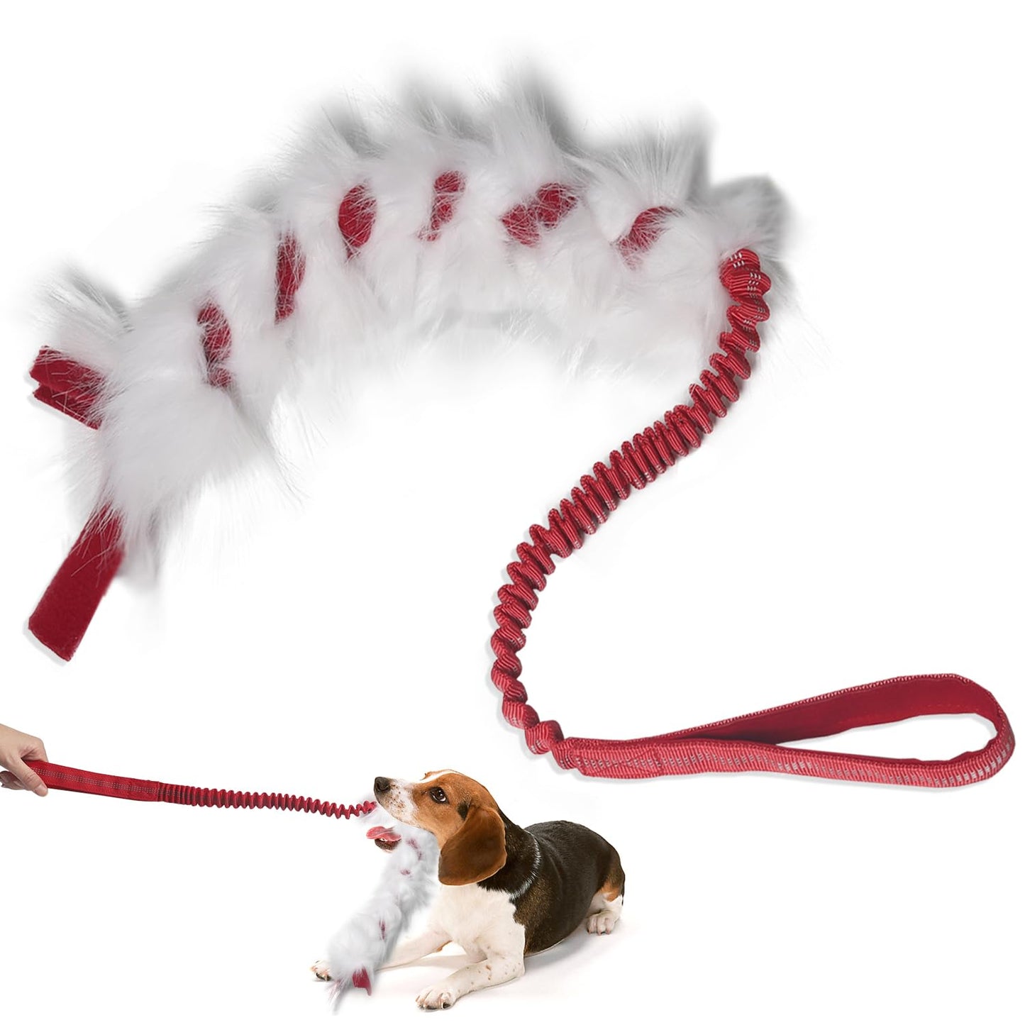 wodoca Christmas Dog Tug Toys Dog Rope Toys Pets Puppy Aggressive Chewers Toys Xmas Pet Gifts Easy to GRAP Large Dog Chew Toy Ideal for Training for Puppy Middle Dog Play Hand Made (Red)