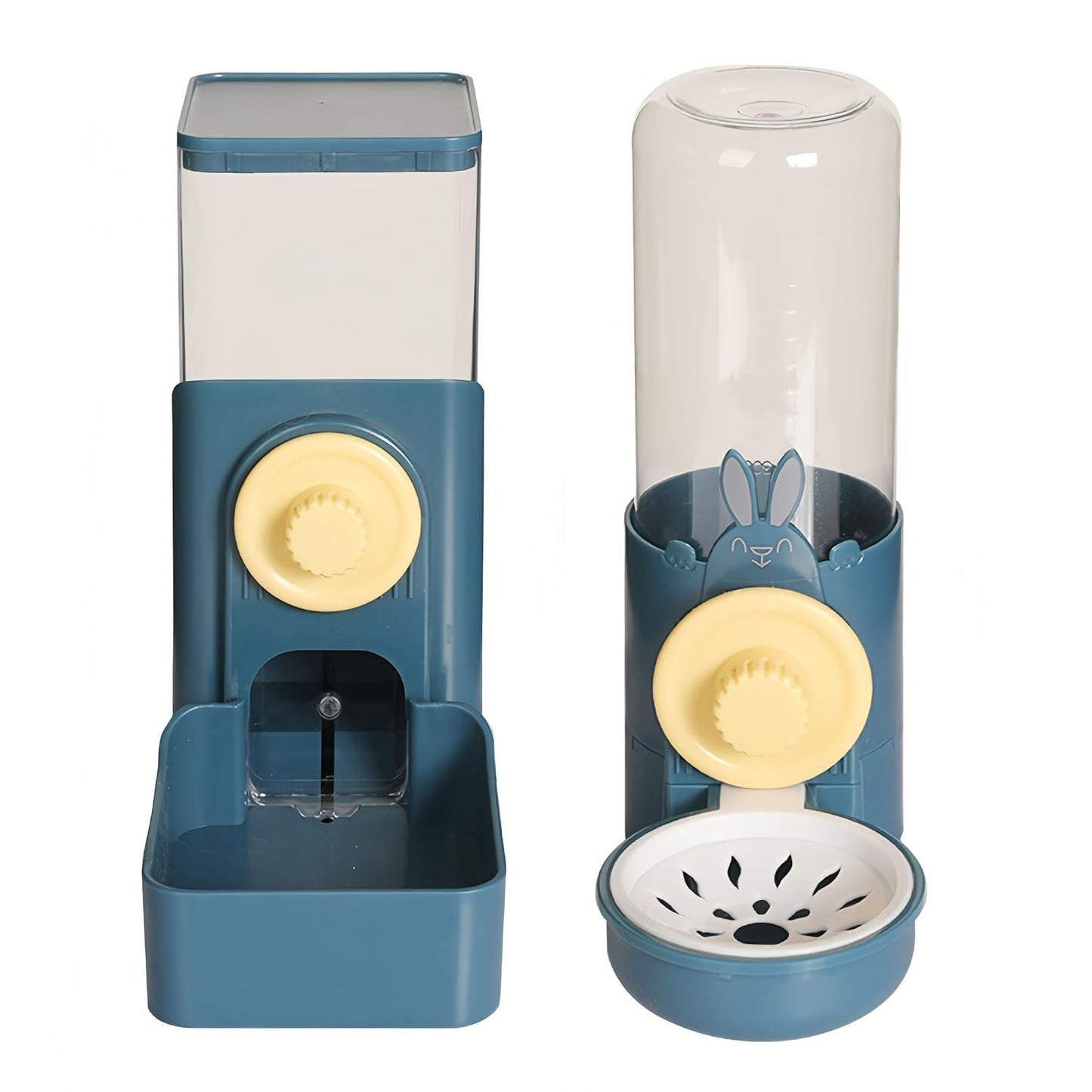PINVNBY Hanging Automatic Food Water Dispenser Rabbit Feeders for Cages Automatic Pet Feeder for Rabbit Chinchilla Hedgehog Guinea Pig(Navy Blue)