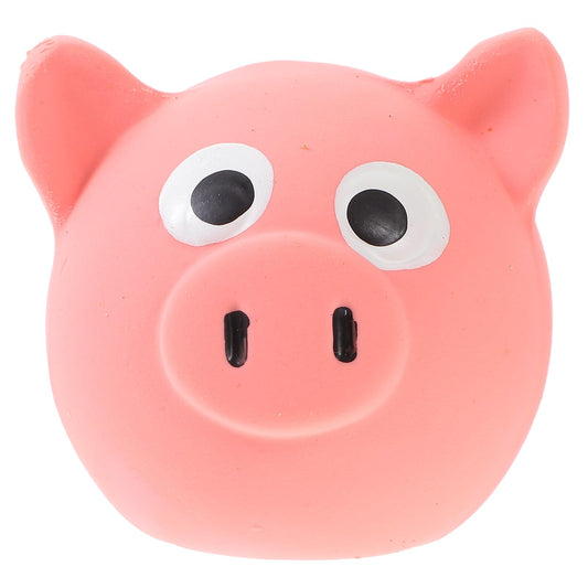 POPETPOP Dog Pig Head Toys Squeaky Dog Ball Toys Latex Ball Dog Interactive Toys Dog Squeaky Animal Biting Toys for Small Pet Puppies Indoor Outdoor Games
