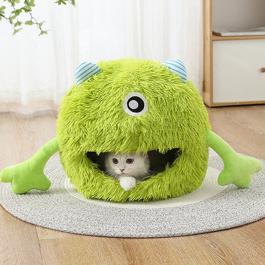 New Plush Monster Pet Bed for Winter Comfort